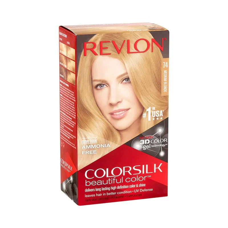 Revlon Color Silk beautifuhair Colorl hair Color 74 Medium Blonde