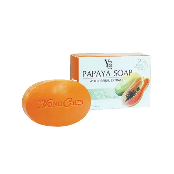 YC Double Whitening Plus Papaya Soap With Herbal Extracts 100g