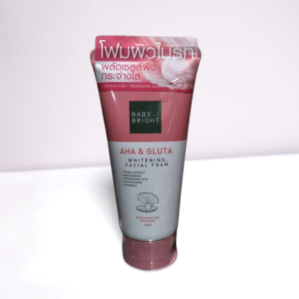 Baby Bright Aha & Gluta Whitening Facial Foam 120g