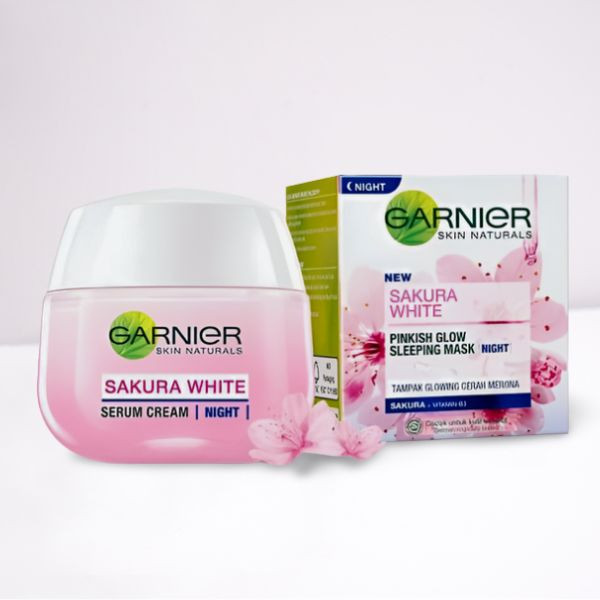 Garnier Sakura White Pinkish Glow Sleeping Mask Night Cream 50ml